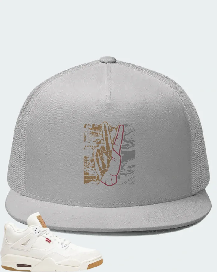 Jordan 4 Retro Sneaker Matching White Hat - Peace of mind