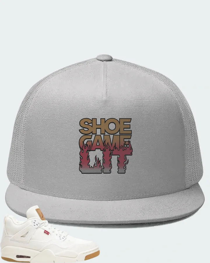 Jordan 4 Retro Sneaker Matching White Hat - Shoe Game Lit Refreshed
