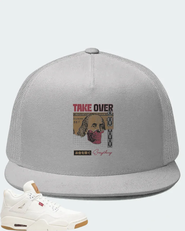 Jordan 4 Retro Sneaker Matching White Hat - Take Over