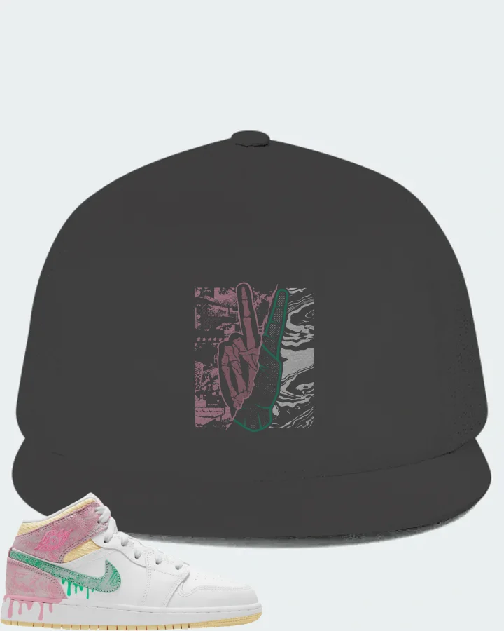 Jordan 1 Mid Sneaker Matching Dark Grey Hat - Peace of mind