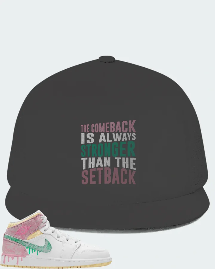 Jordan 1 Mid Sneaker Matching Dark Grey Hat - The Comeback