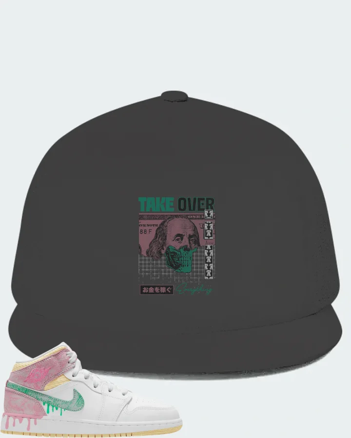 Jordan 1 Mid Sneaker Matching Dark Grey Hat - Take Over