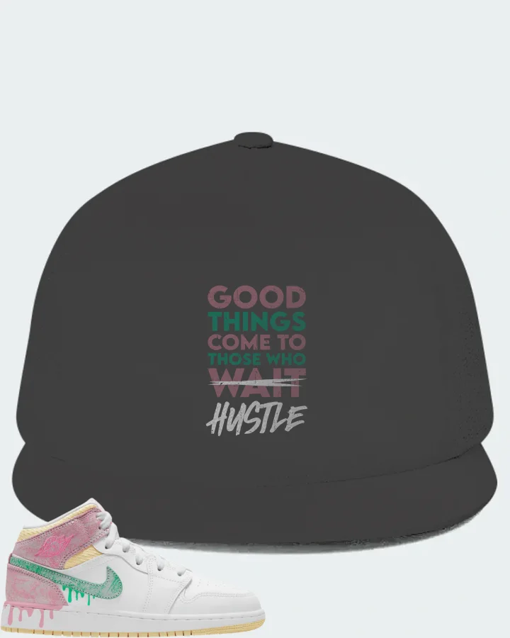 Jordan 1 Mid Sneaker Matching Dark Grey Hat - Good Things Come