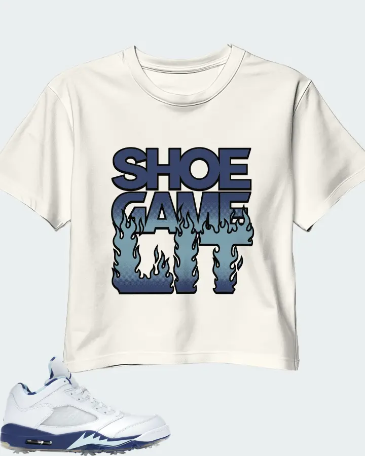 Jordan 5 Retro Low Golf Sneaker Matching Ecru White Crop Top - Shoe Game Lit Refreshed