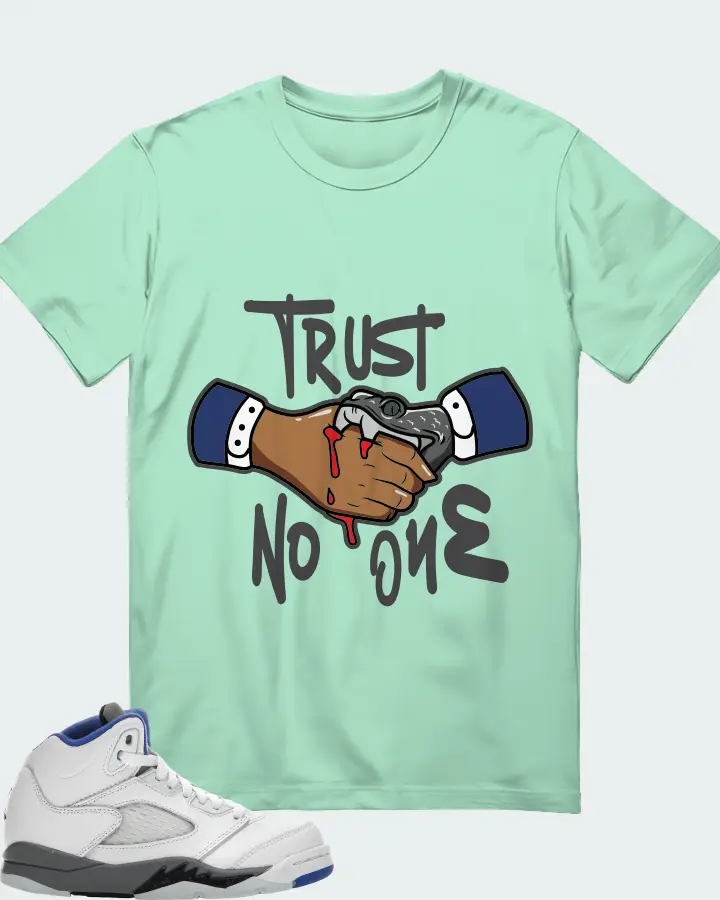 Jordan 5 Retro Sneaker Matching Mint T-Shirt - Trust No One