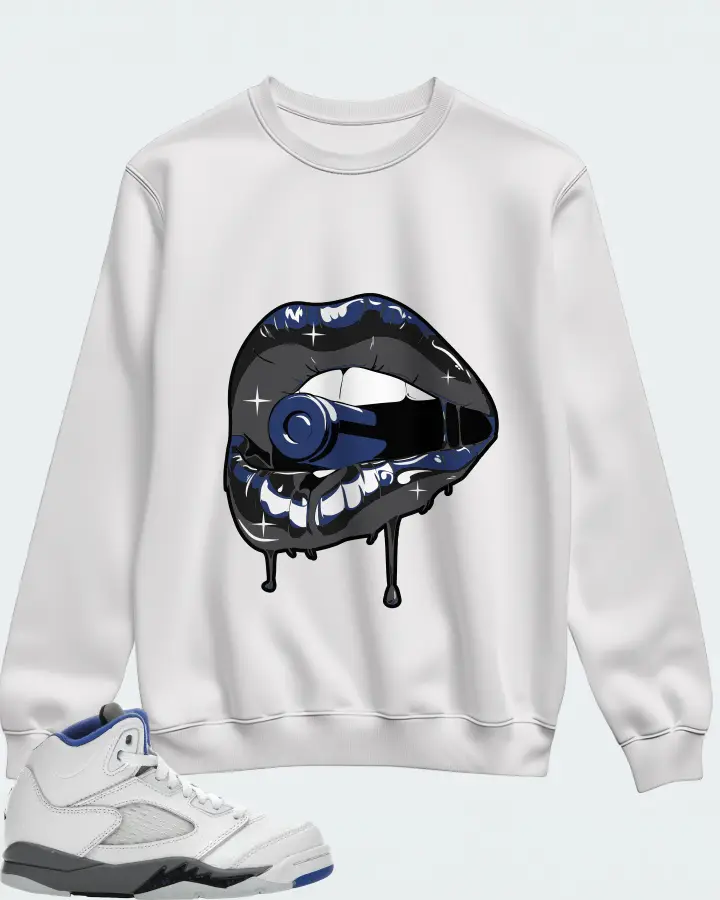 Jordan 5 Retro Sneaker Matching White Sweatshirt - Kiss of Death
