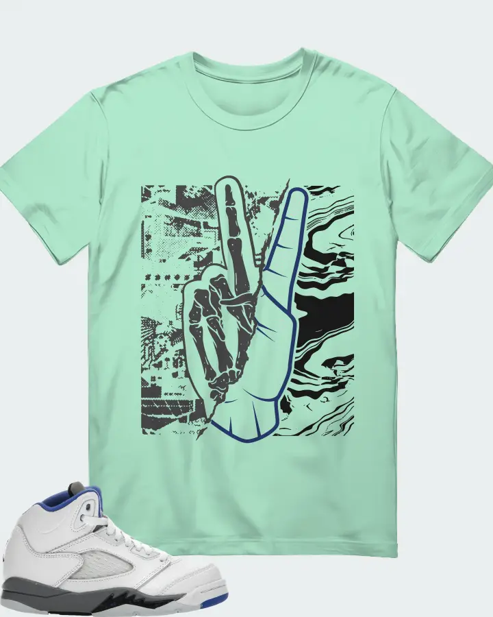 Jordan 5 Retro Sneaker Matching Mint T-Shirt - Peace of mind