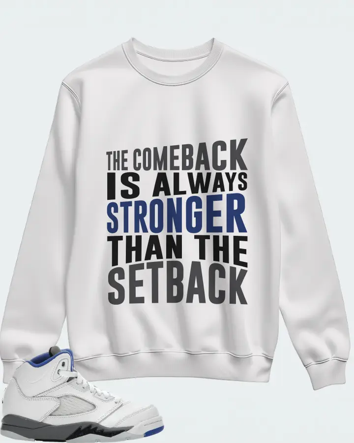 Jordan 5 Retro Sneaker Matching White Sweatshirt - The Comeback
