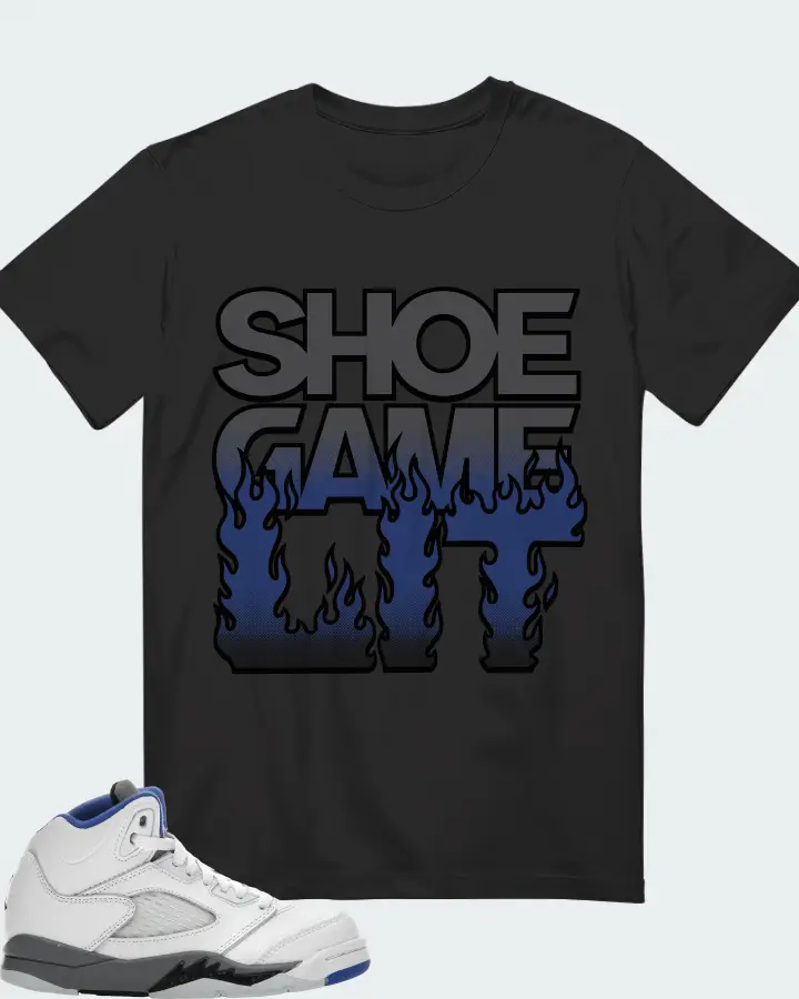 Jordan 5 Retro Sneaker Matching Graphite T-Shirt - Shoe Game Lit Refreshed