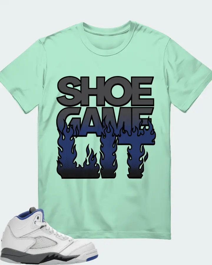 Jordan 5 Retro Sneaker Matching Mint T-Shirt - Shoe Game Lit Refreshed