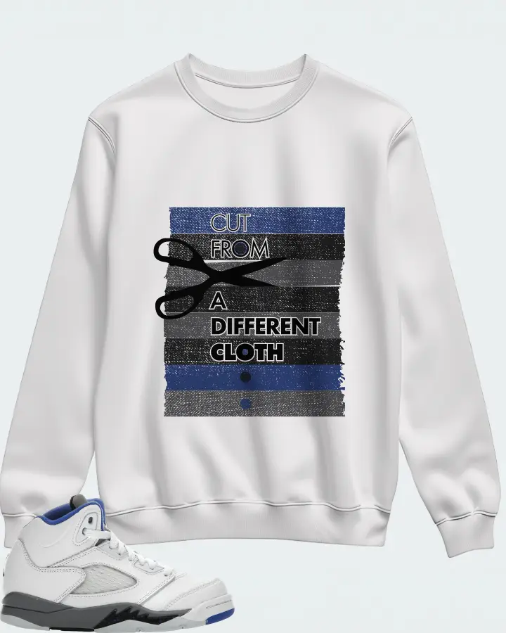 Jordan 5 Retro Sneaker Matching White Sweatshirt - Cut From a Different Cloth