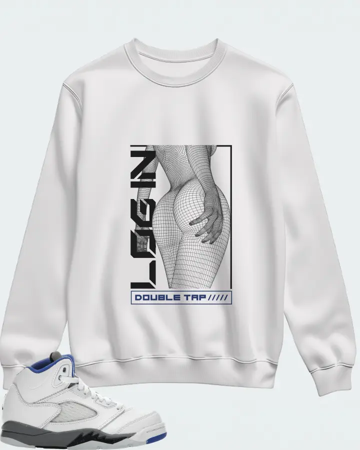 Jordan 5 Retro Sneaker Matching White Sweatshirt (LOGIN) - View 1