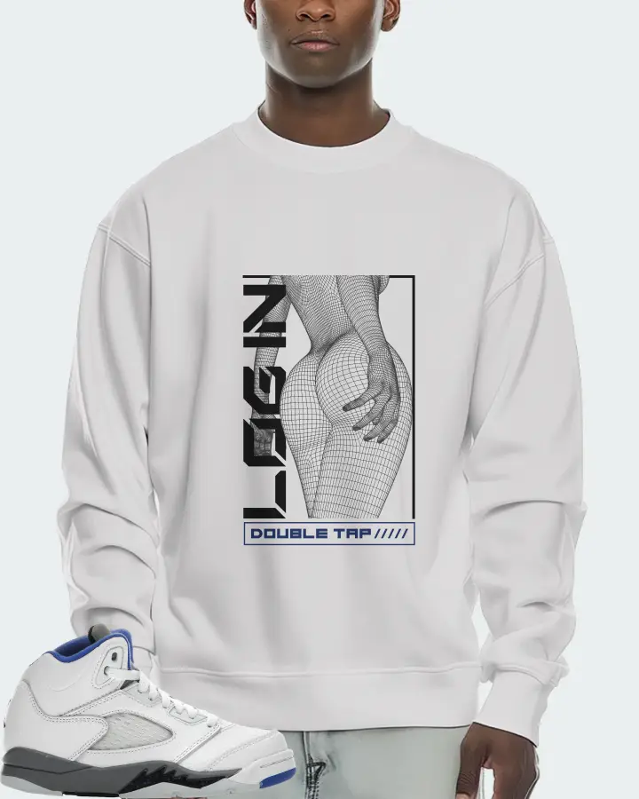 Jordan 5 Retro Sneaker Matching White Sweatshirt (LOGIN) - View 2
