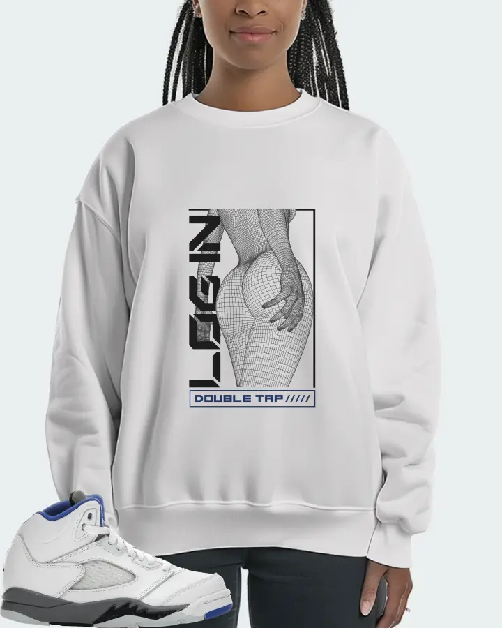 Jordan 5 Retro Sneaker Matching White Sweatshirt (LOGIN) - View 3