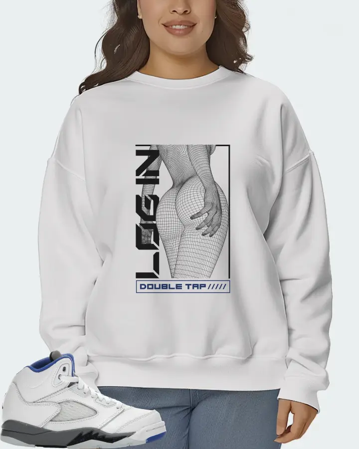 Jordan 5 Retro Sneaker Matching White Sweatshirt (LOGIN) - View 7