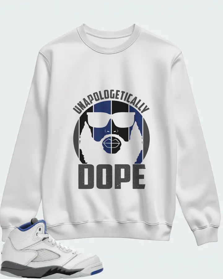 Jordan 5 Retro Sneaker Matching White Sweatshirt - UNAPOLOGETICALLY DOPE Man