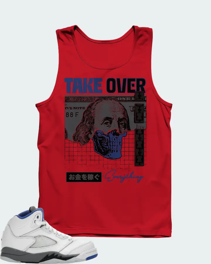 Jordan 5 Retro Sneaker Matching Red Tank Top - Take Over