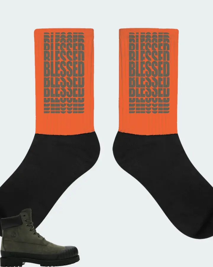 Timberland 6" Boot Sneaker Matching Orange Socks - BLESSED Many Times