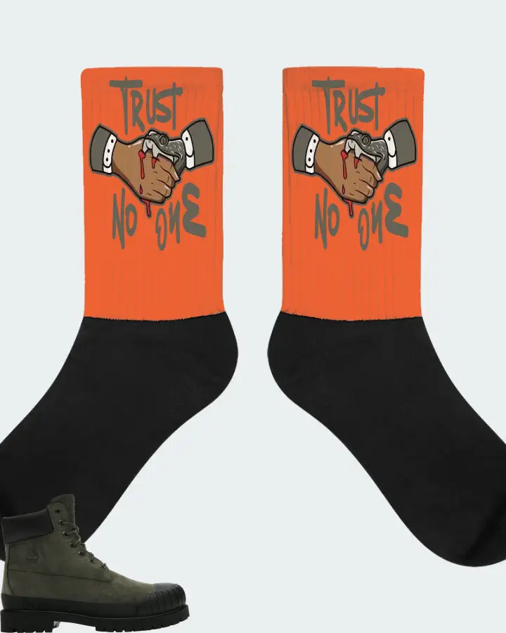 Timberland 6" Boot Sneaker Matching Orange Socks - Trust No One