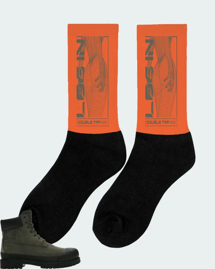 Timberland 6" Boot Sneaker Matching Orange Socks (LOGIN) - View 3