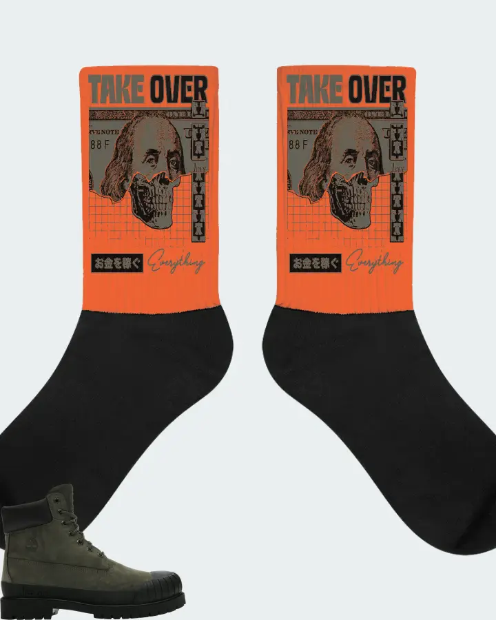 Timberland 6" Boot Sneaker Matching Orange Socks - Take Over