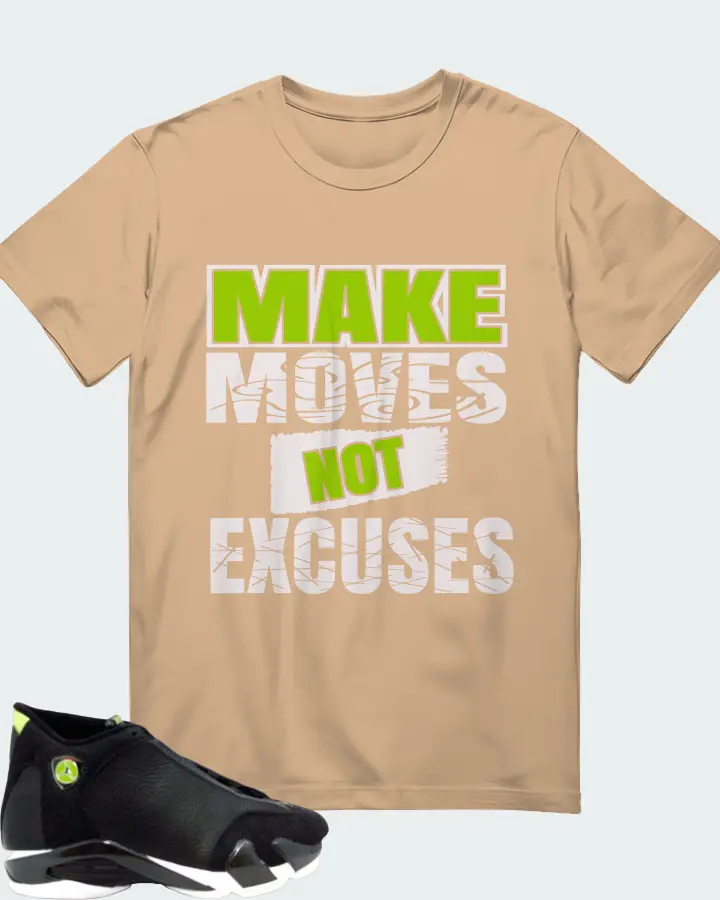 Jordan 14 OG  Sneaker Matching Cream T-Shirt - Make Moves Not Excuses