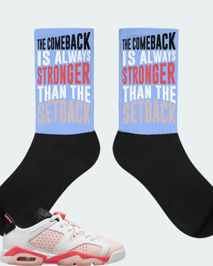 Jordan 6 Retro Low Sneaker Matching Carolina Blue Socks - The Comeback
