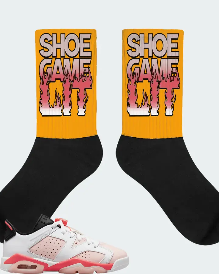 Jordan 6 Retro Low Sneaker Matching Gold Socks - Shoe Game Lit Refreshed