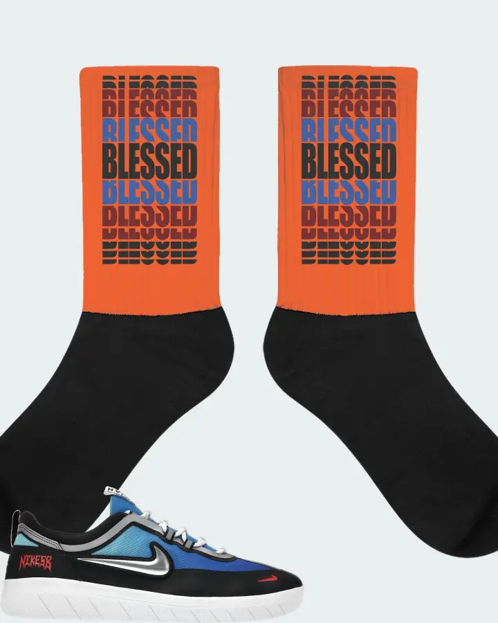 Nike SB Nyjah Free 2 Premium Sneaker Matching Orange Socks - BLESSED Many Times