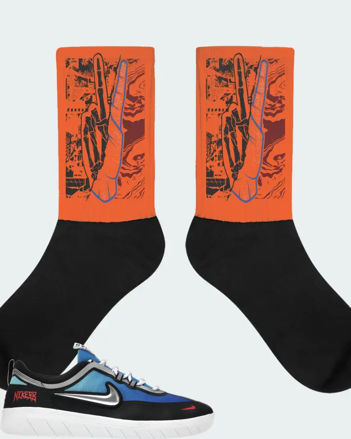 Nike SB Nyjah Free 2 Premium Sneaker Matching Orange Socks - Peace of mind