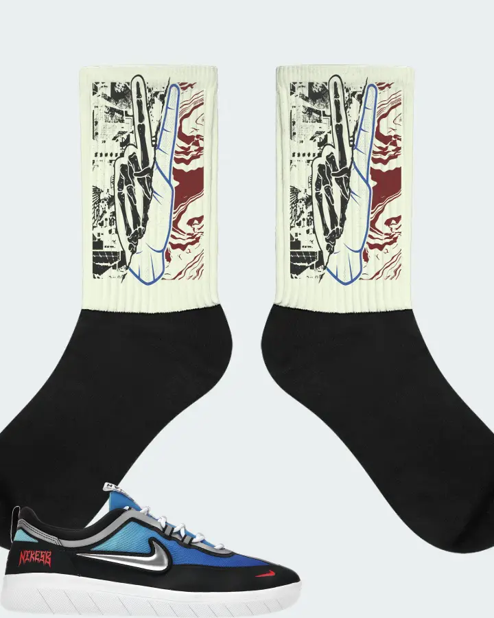 Nike SB Nyjah Free 2 Premium Sneaker Matching Citron Socks - Peace of mind