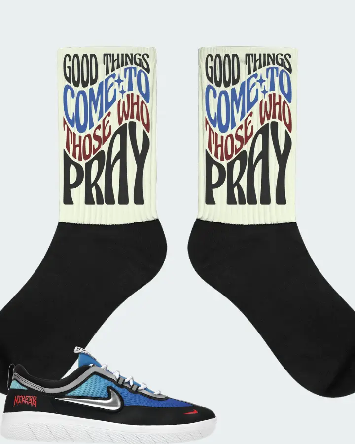 Nike SB Nyjah Free 2 Premium Sneaker Matching Citron Socks - Good Things Come To Those Who Pray