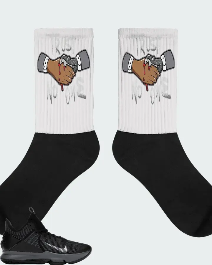 Nike LeBron Witness 4 Sneaker Matching White Socks - Trust No One