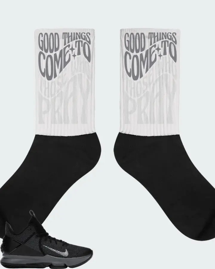 Nike LeBron Witness 4 Sneaker Matching White Socks - Good Things Come To Those Who Pray