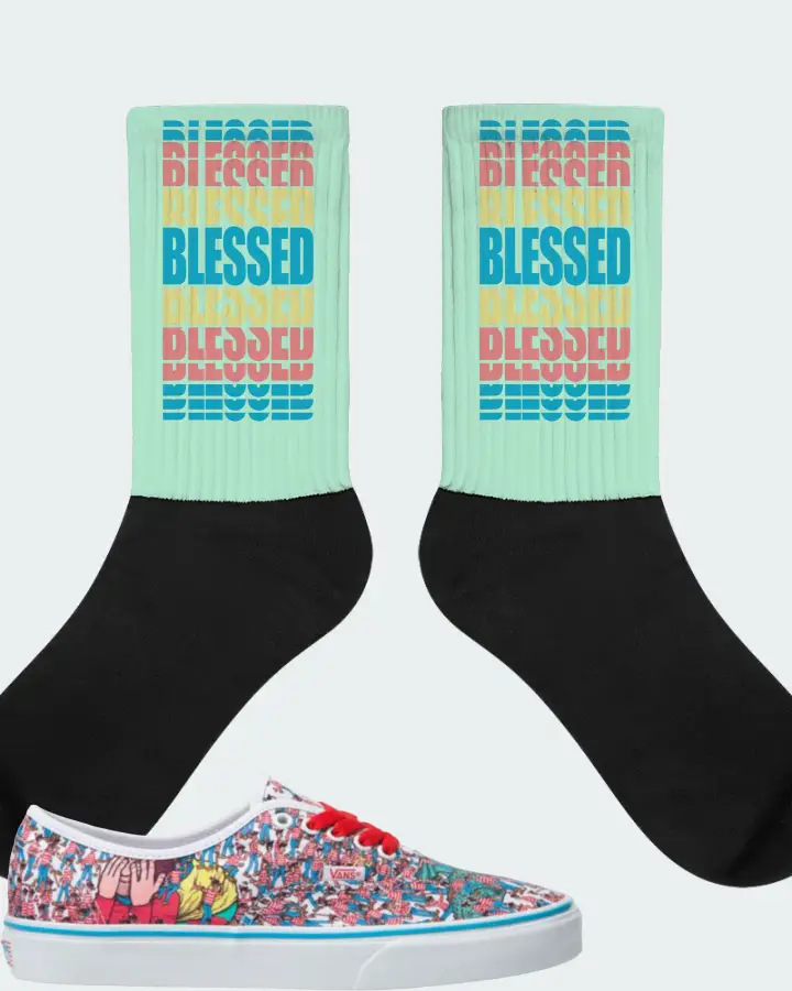 Vans Classic Authentic Sneaker Matching Mint Socks - BLESSED Many Times