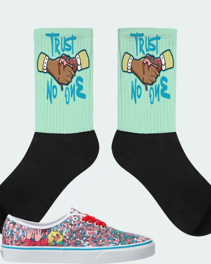 Vans Classic Authentic Sneaker Matching Mint Socks - Trust No One