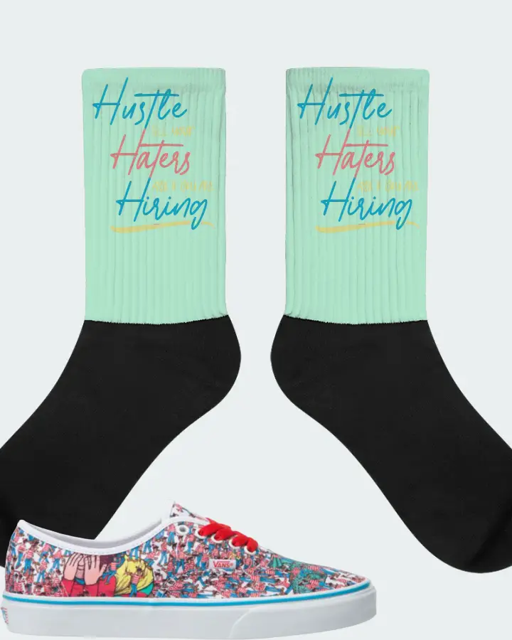 Vans Classic Authentic Sneaker Matching Mint Socks - HUSTLE TILL YOUR HATERS ASK