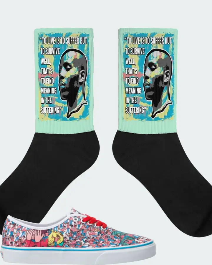 Vans Classic Authentic Sneaker Matching Mint Socks - DMX Suffer Quote