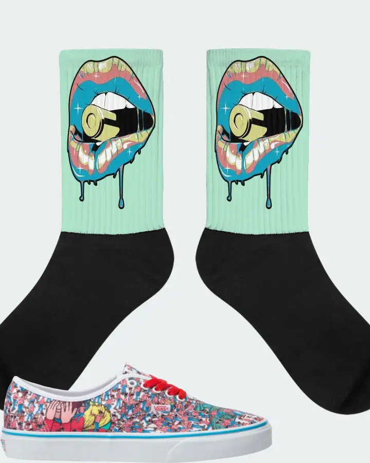 Vans Classic Authentic Sneaker Matching Mint Socks - Kiss of Death