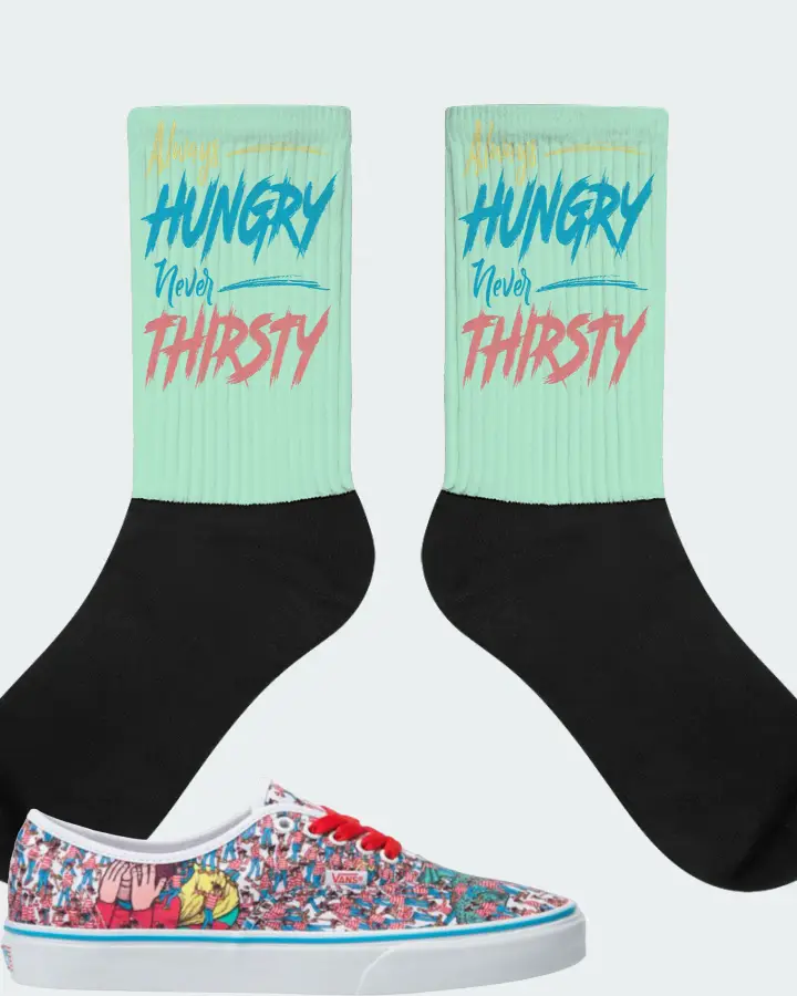Vans Classic Authentic Sneaker Matching Mint Socks - Always HUNGRY Never THIRSTY