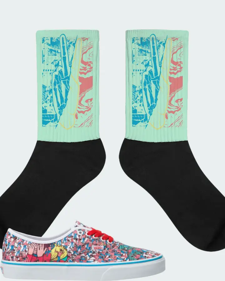 Vans Classic Authentic Sneaker Matching Mint Socks - Peace of mind