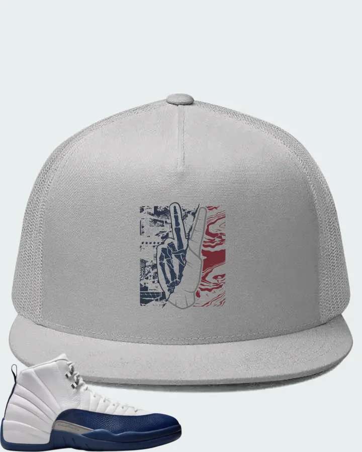 Air Jordan 12  French Blue  Sneaker Matching White Hat - Peace of mind