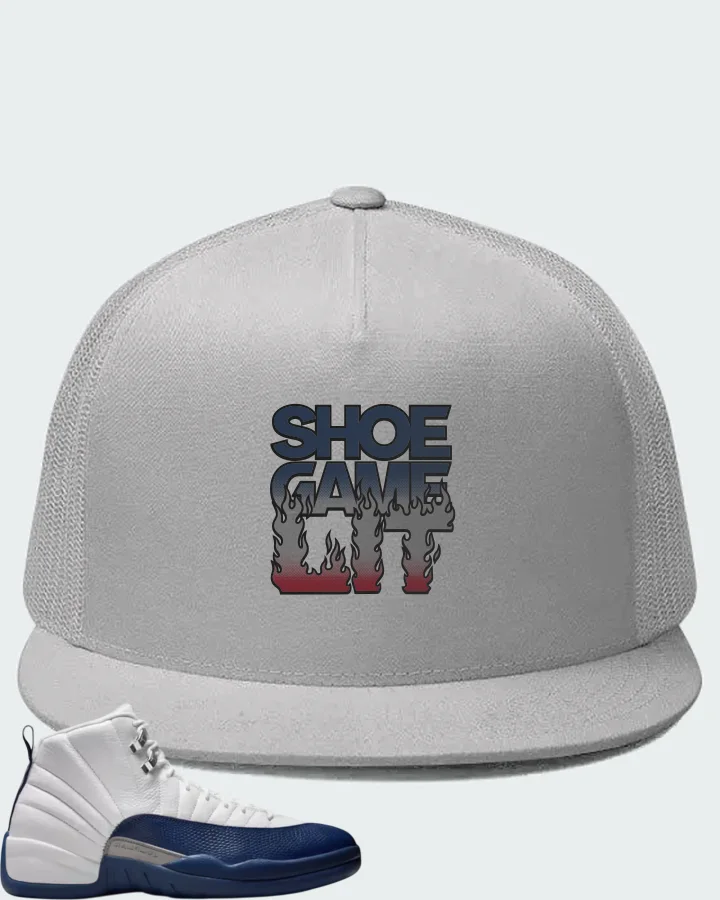 Air Jordan 12  French Blue  Sneaker Matching White Hat - Shoe Game Lit Refreshed