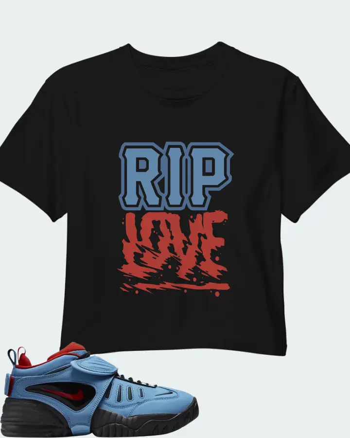 Nike Air Adjust Force AMBUSH University Blue Habanero Red Matching Crop Top