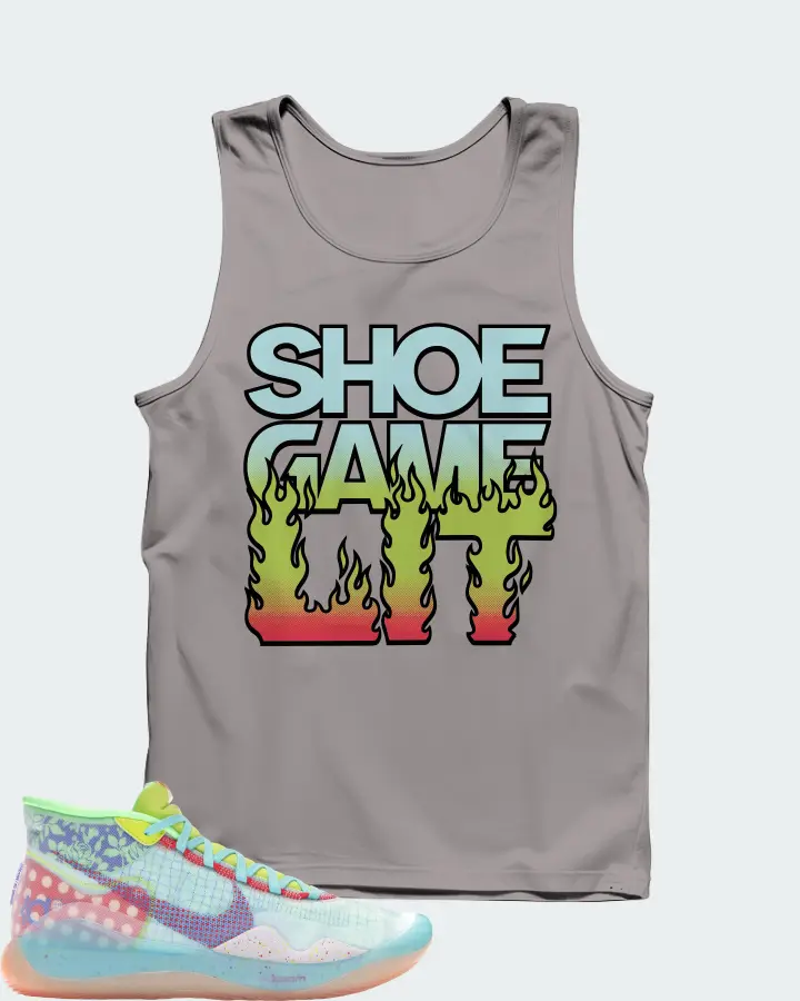 Nike KD 12 NRG Sneaker Matching Grey Tank Top - Shoe Game Lit Refreshed