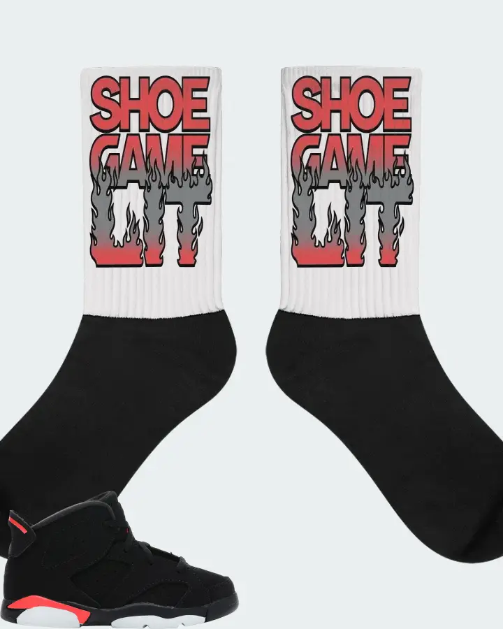 Jordan 6 Retro Sneaker Matching White Socks - Shoe Game Lit Refreshed