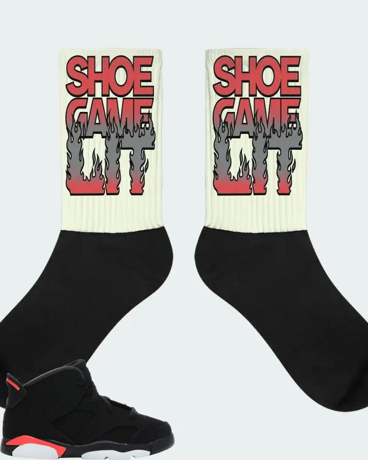 Jordan 6 Retro Sneaker Matching Citron Socks - Shoe Game Lit Refreshed