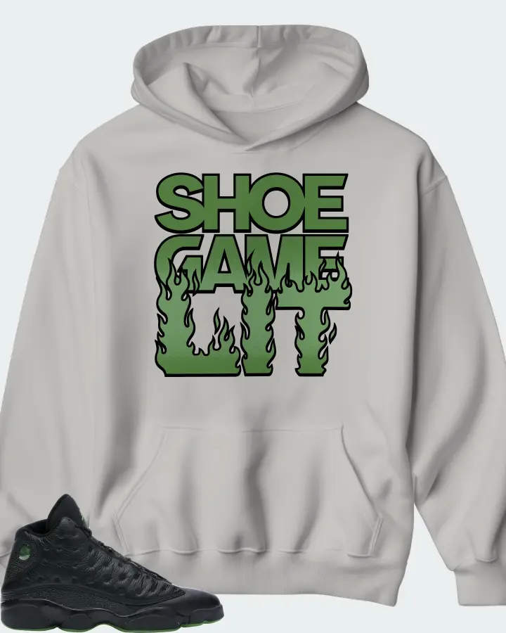Jordan 13 Retro Sneaker Matching Grey Hoodie - Shoe Game Lit Refreshed