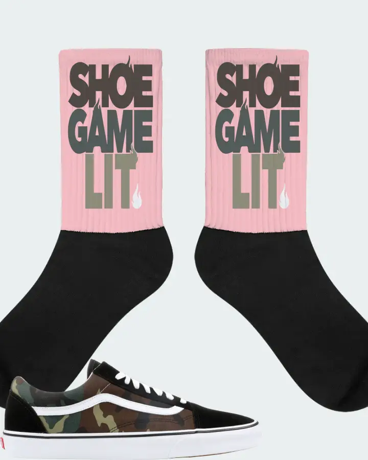 Vans Old Skool Sneaker Matching Pink Socks - Shoe Game Lit Classic