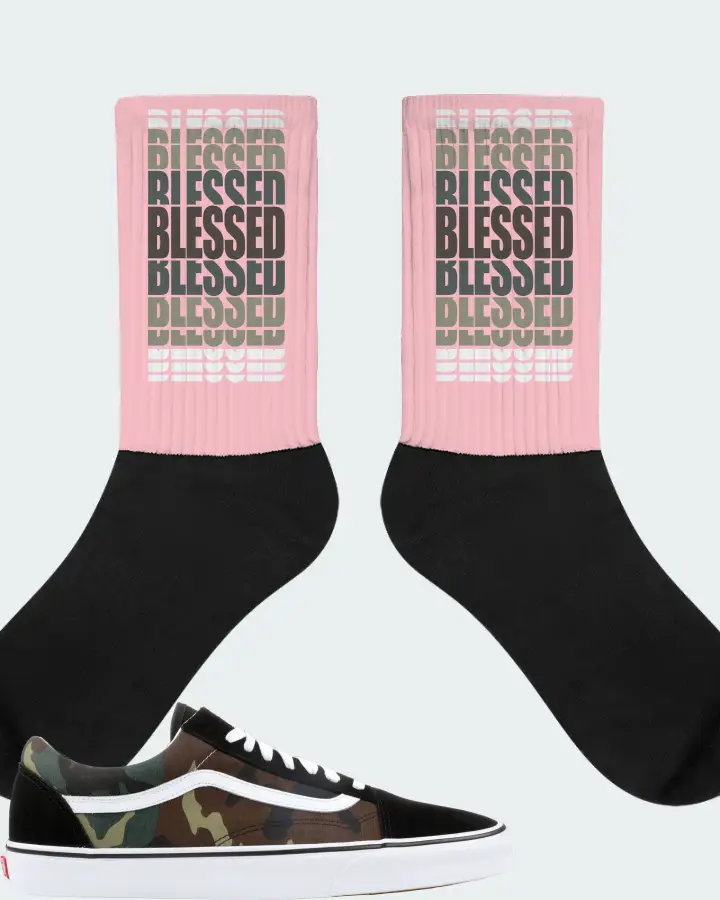 Vans Old Skool Sneaker Matching Pink Socks - BLESSED Many Times
